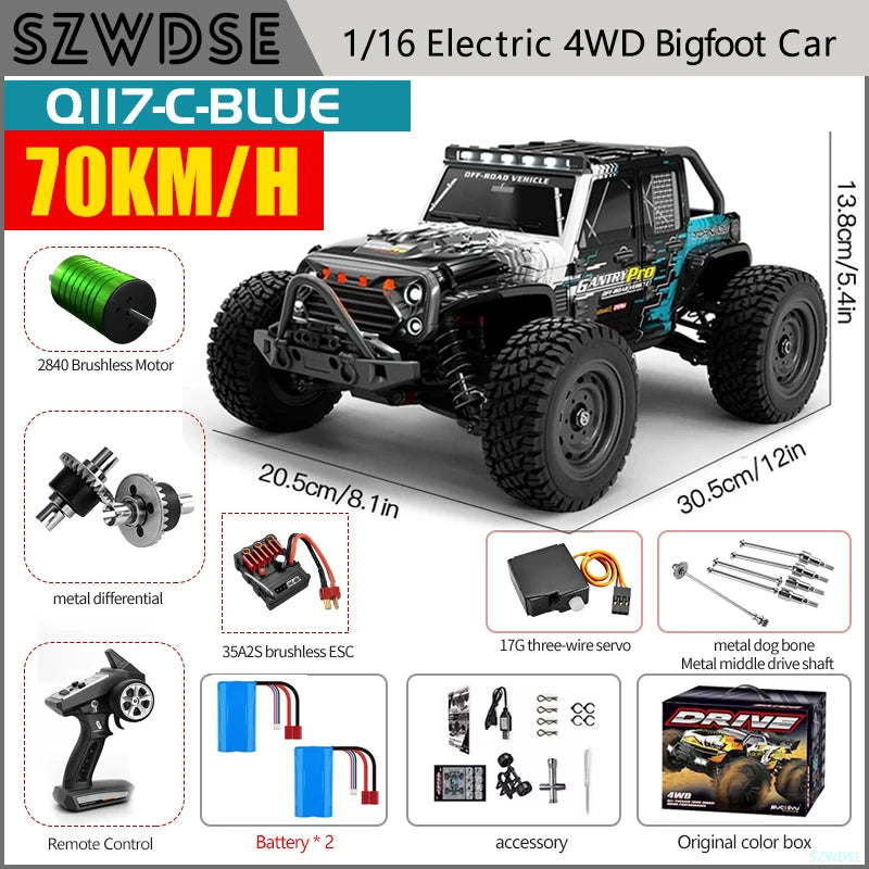 WLtoys Q117 Brushless 4WD Remote Control Off Road RC Car
