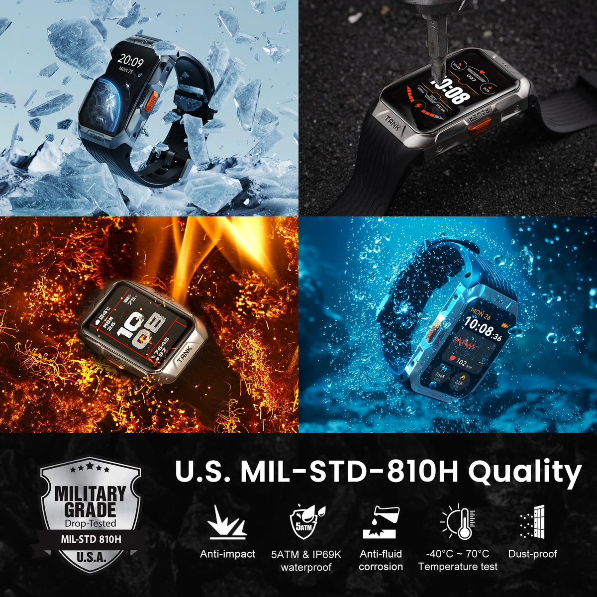 KOSPET Tank X2 Ultra GPS Smart Watch With Compass Altimeter