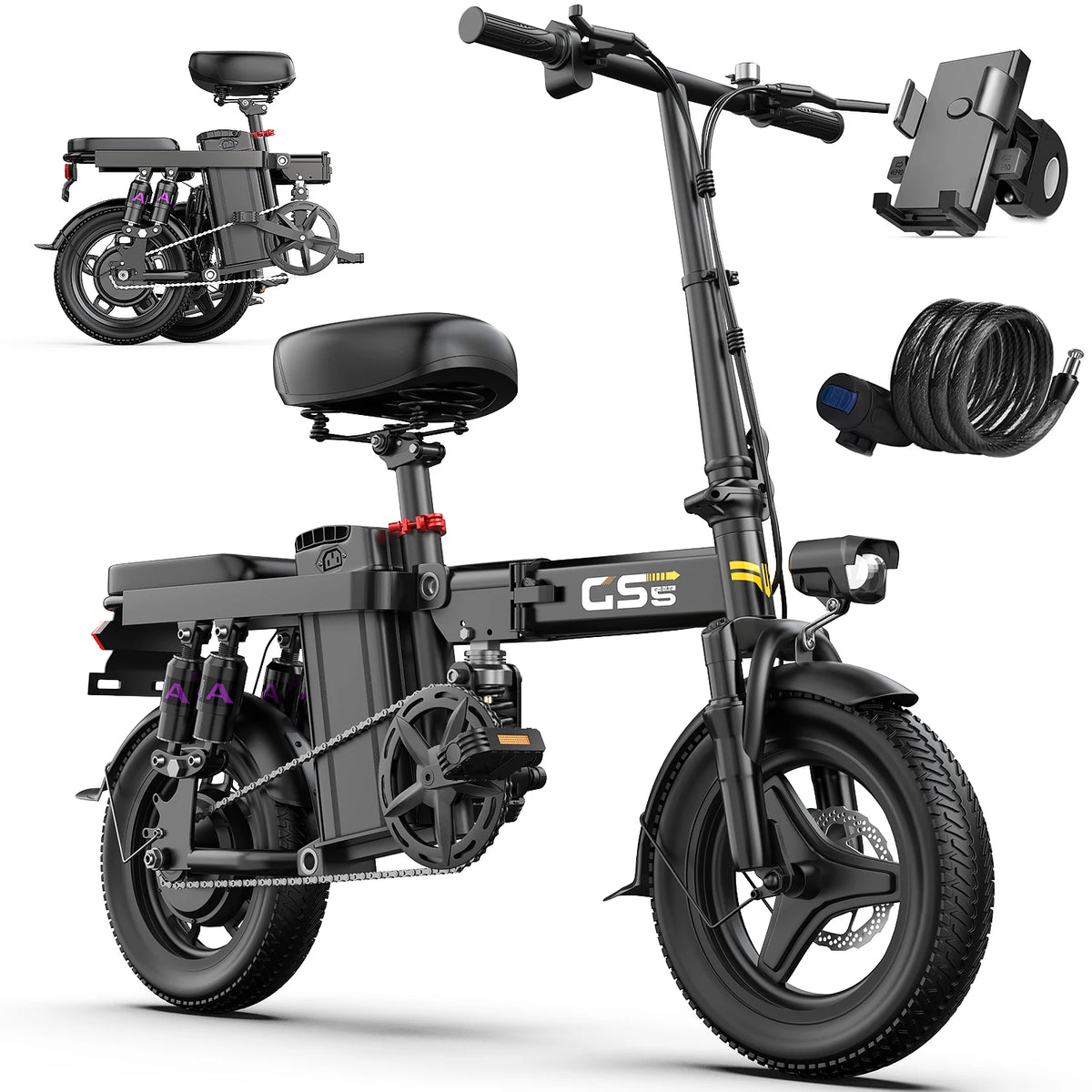 UPlee Folding Electric Bike With 48V Battery And Fat Tires