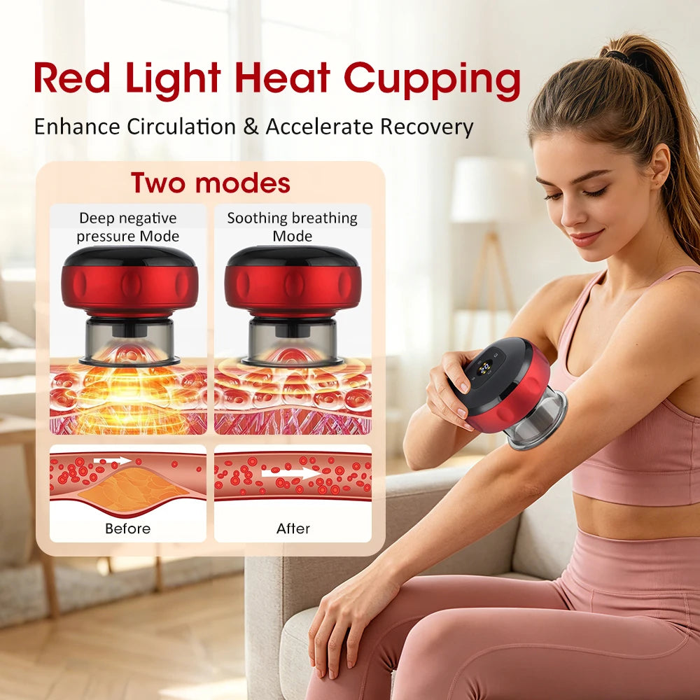 Intelligent Vacuum Cupping Massager With 12 Gears And Heating Function