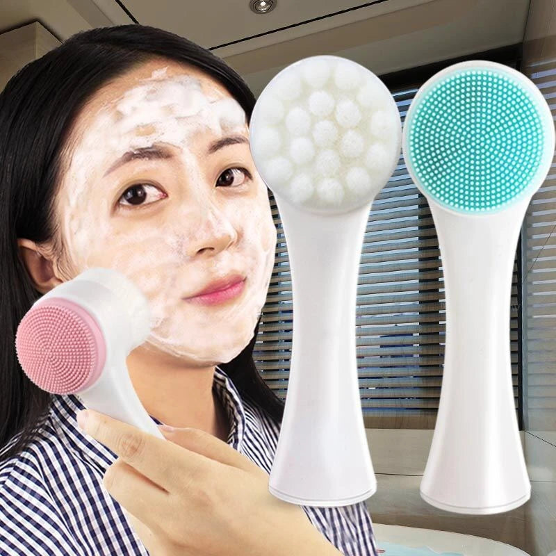 Double Sided Silicone Facial Brush For Deep Pore Cleansing