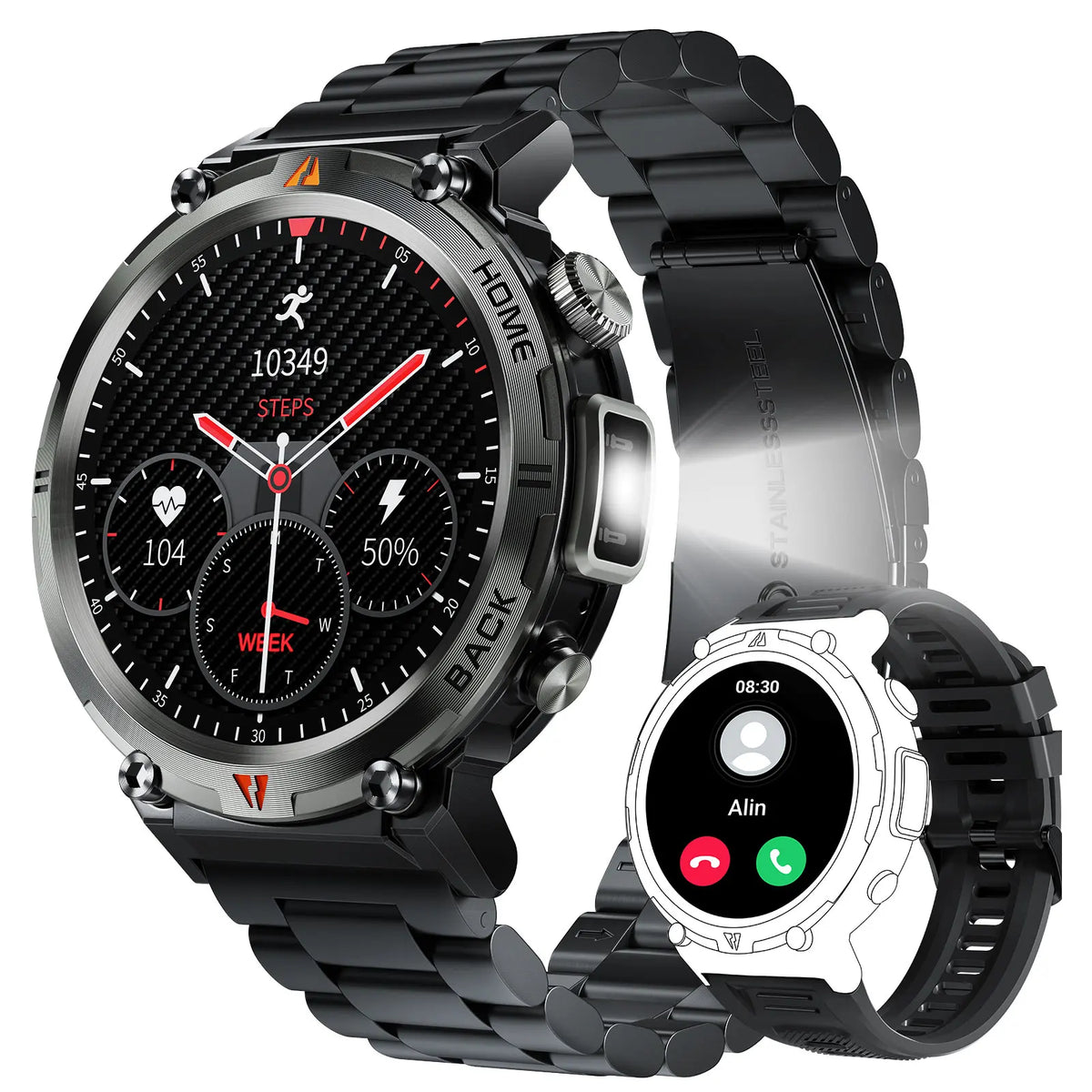 EIGIIS KE3 Bluetooth Smartwatch With Heart Rate And Health Monitor