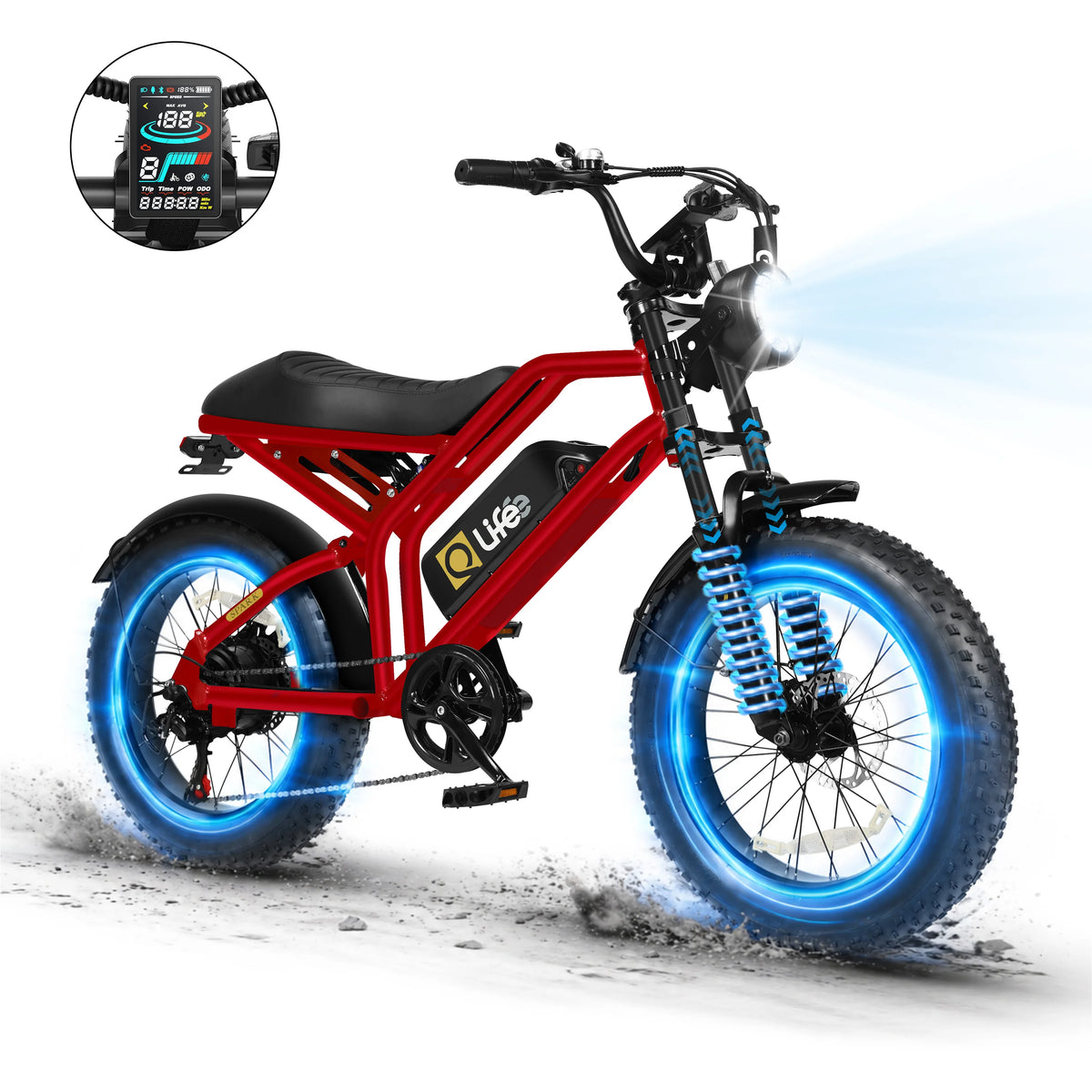 Qlife Spark D1 Fat Tire Electric Bike With Full Suspension