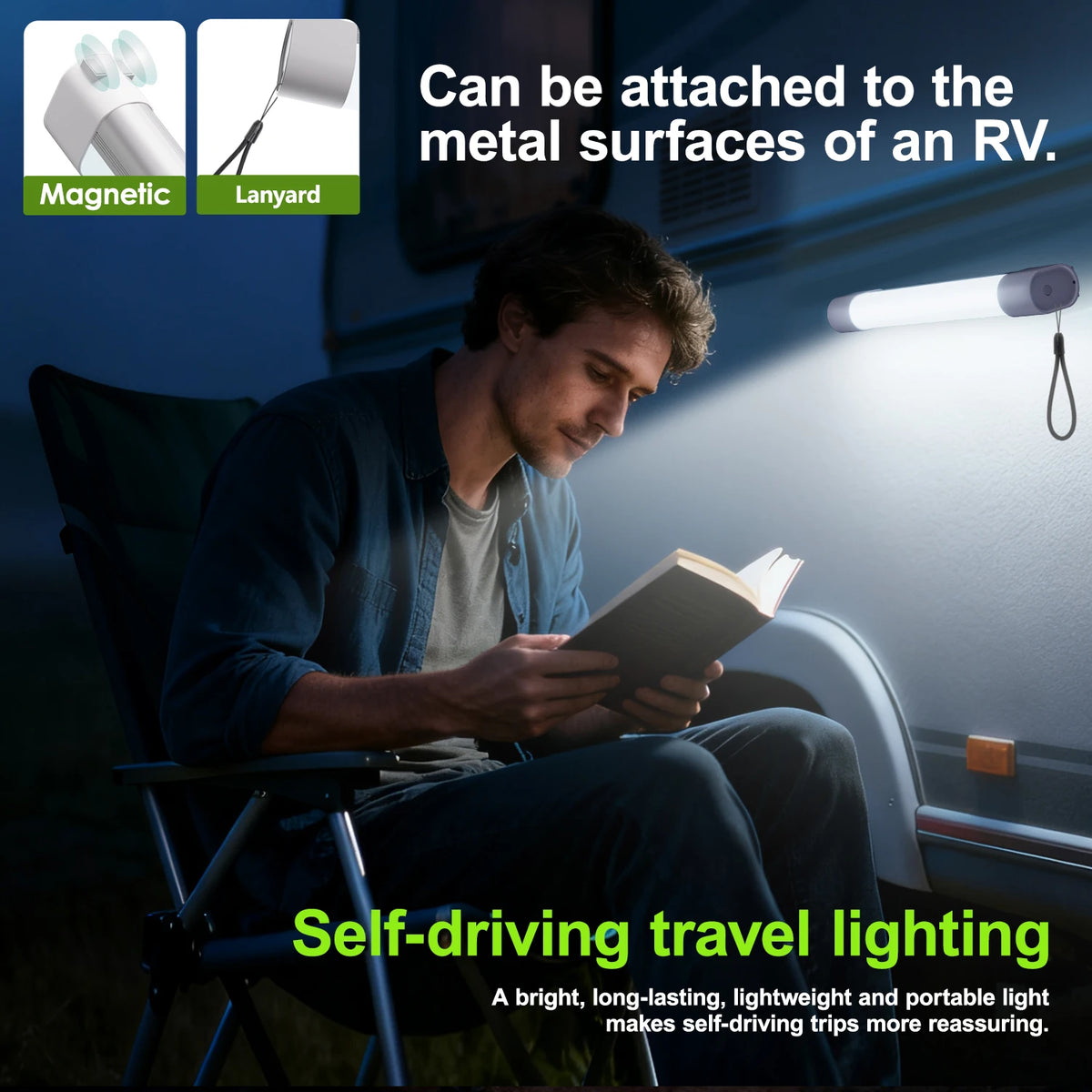 Aluminum Alloy Magnetic Charging Camping Light 18.5cm 2000Mah USB Rechargeable Led Emergency Light 5 Modes High Brightness Medium Brightness Strobe Red Light Power Outage Emergency Garage Tent Warehouse Lighting