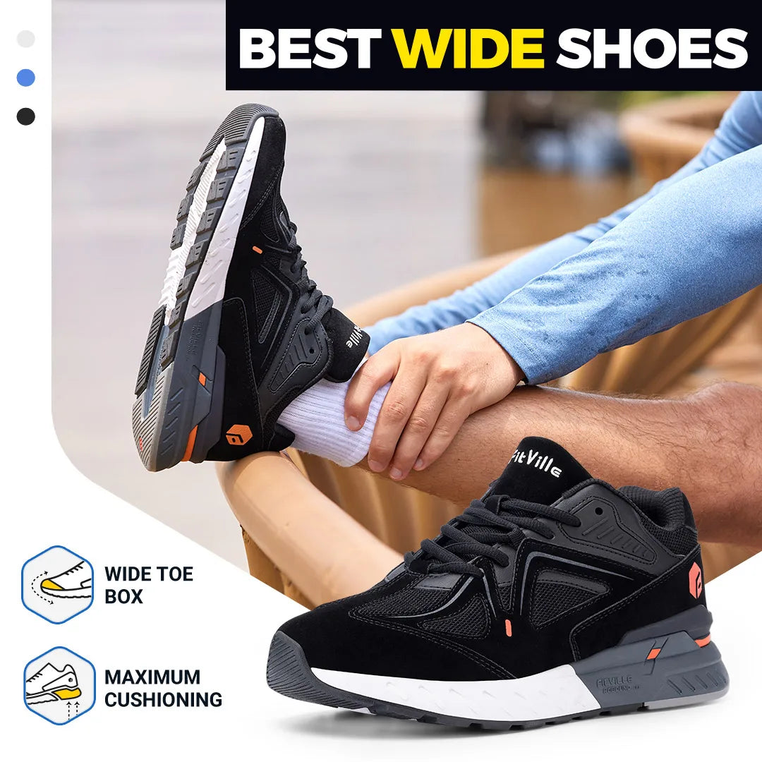 Fitville Men's Lightweight Walking Shoes For Arch Support And Comfort