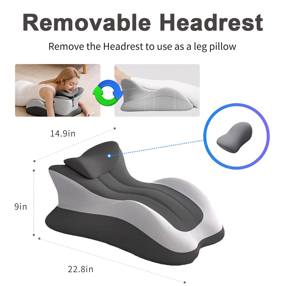 Ergonomic Memory Foam Prone Reading Pillow With Removable Headrest