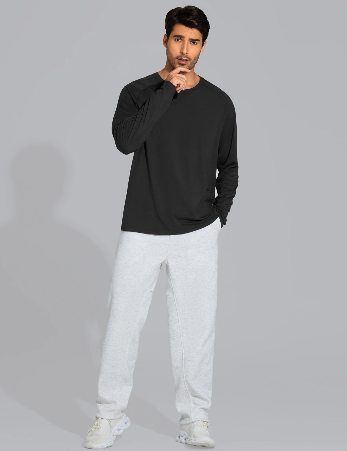 THE GYM PEOPLE Men's Long Sleeve Soft Workout Shirts UPF 50+ Fall Lightweight Athletic Pullover Tops for Hiking Running