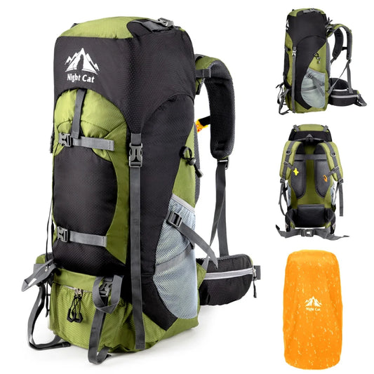 Night Cat Lightweight Hiking Backpack With Rain Cover Camping Travel