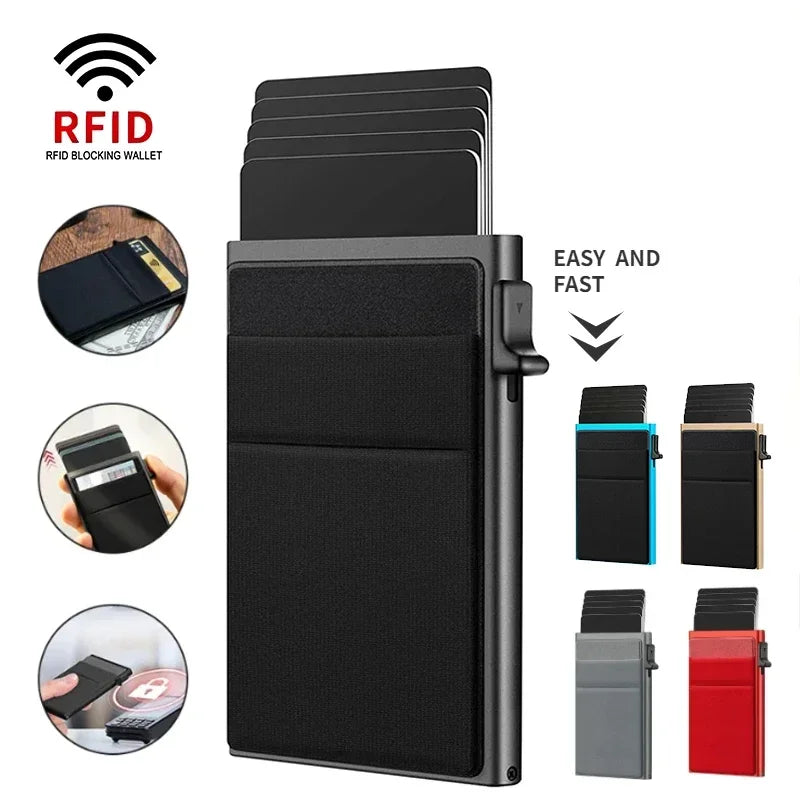 Smart Rfid Metal Pop Up Credit Card Holder Wallet Case