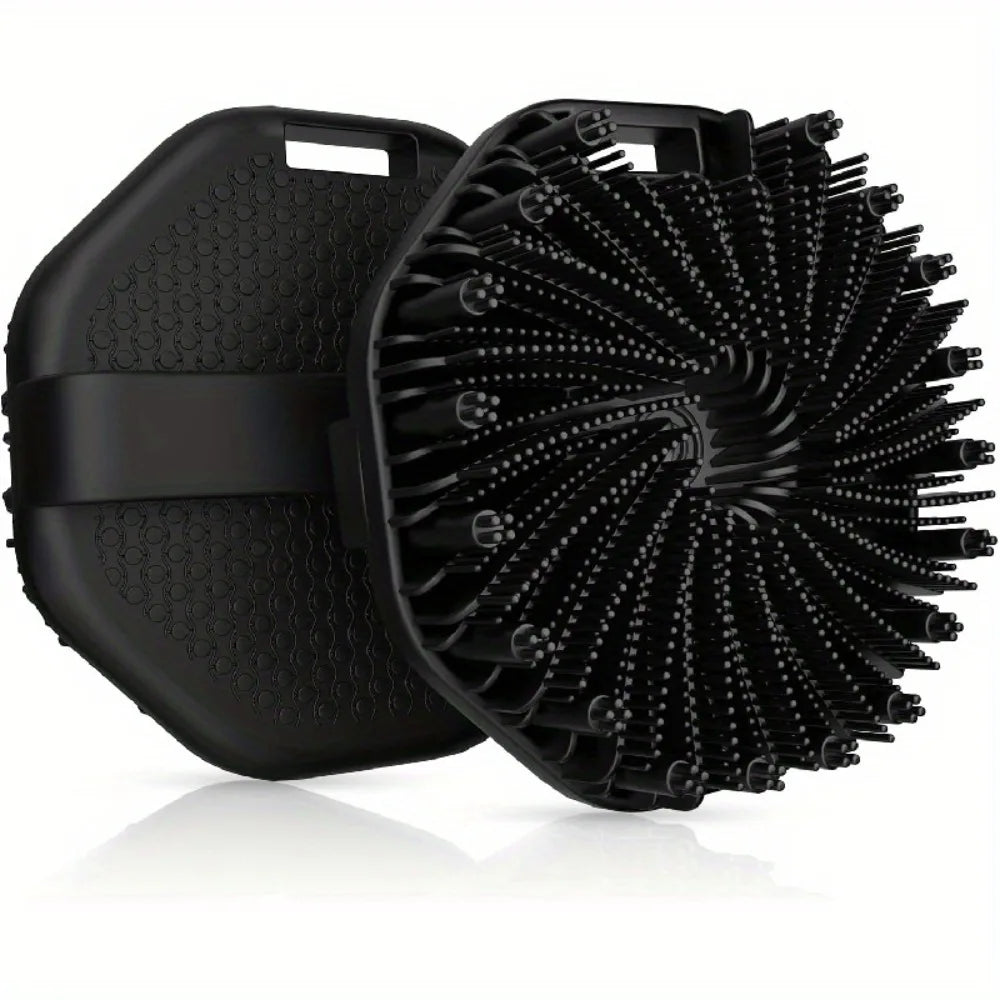 Soft Silicone Back Brush With Handle For Gentle Exfoliating Care