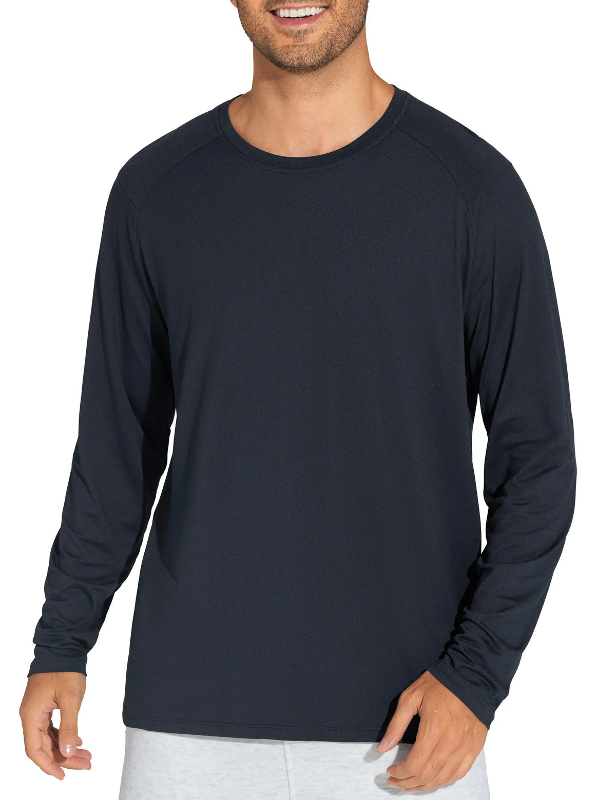 THE GYM PEOPLE Men's Long Sleeve Soft Workout Shirts UPF 50+ Fall Lightweight Athletic Pullover Tops for Hiking Running