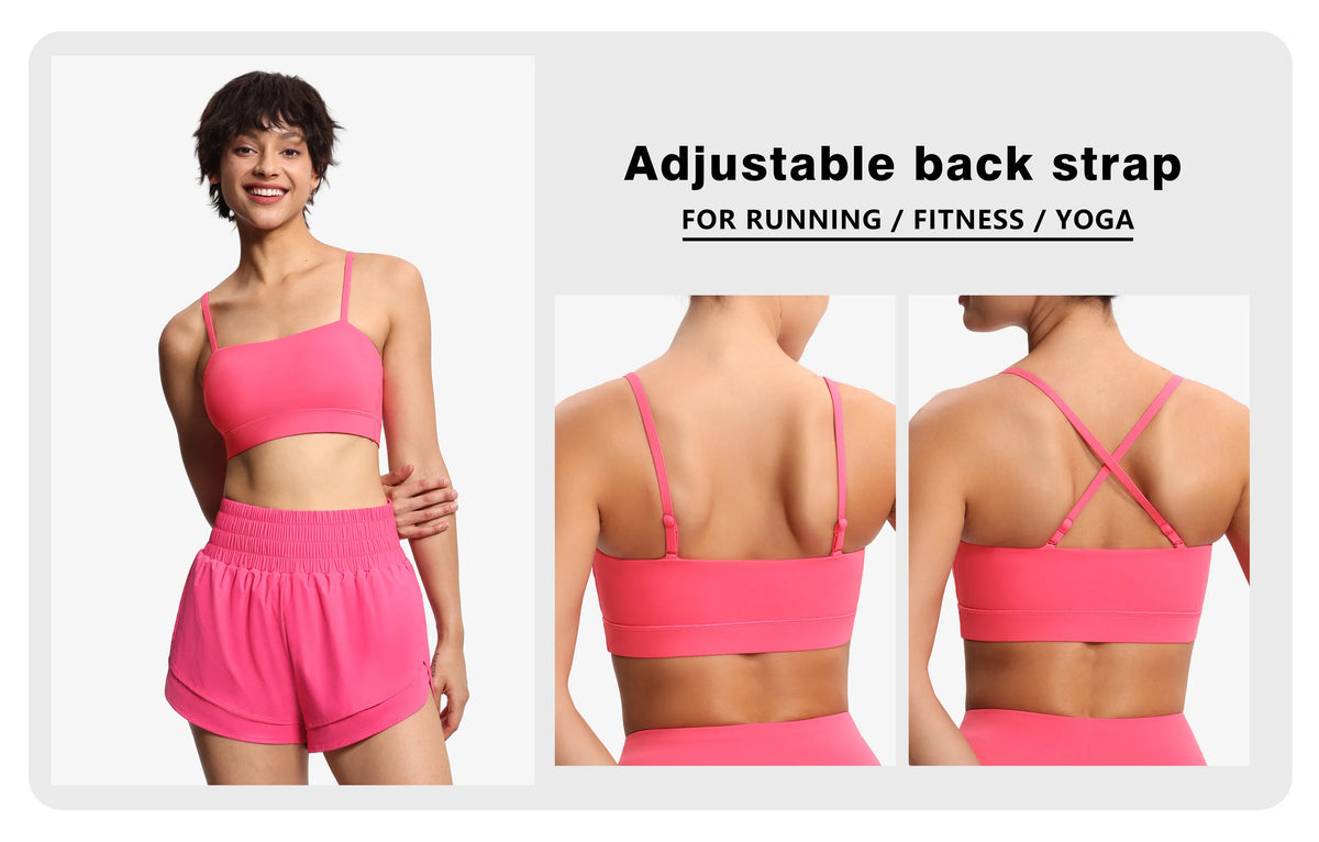 The Gym People Womens Adjustable Wireless Removable Padding Workout Bra