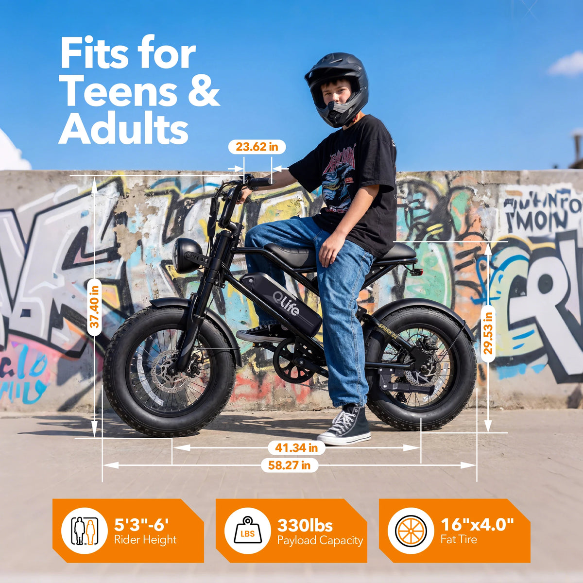 Qlife Spark D1 Fat Tire Electric Bike With Full Suspension