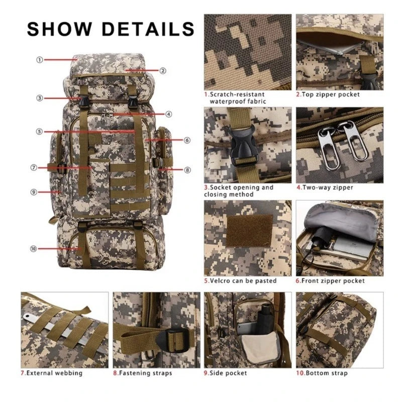 Tactical Hiking Backpack for Camping and Outdoor Adventures
