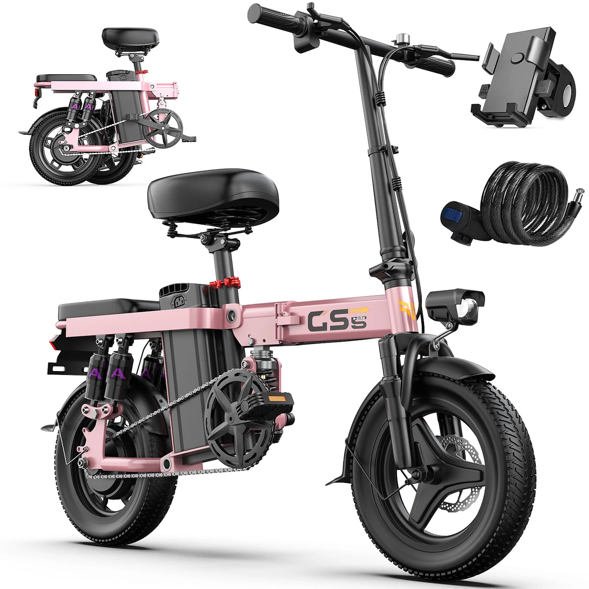 UPlee Folding Electric Bike With 48V Battery And Fat Tires