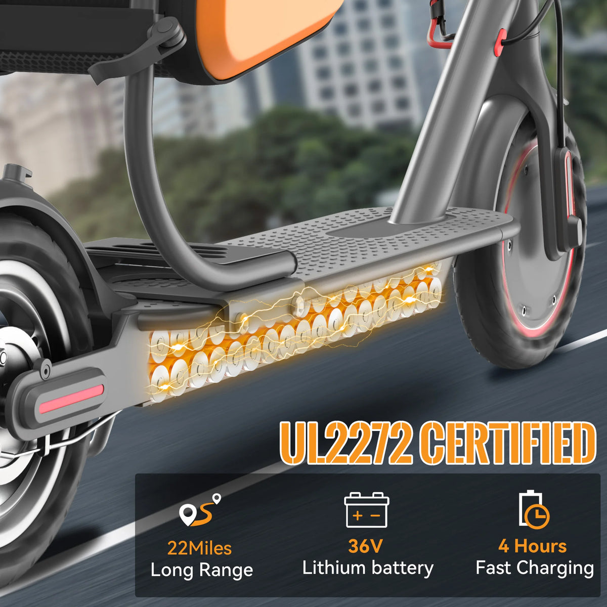 AOVOPRO Electric Scooter With Solid Tires And Removable Seat