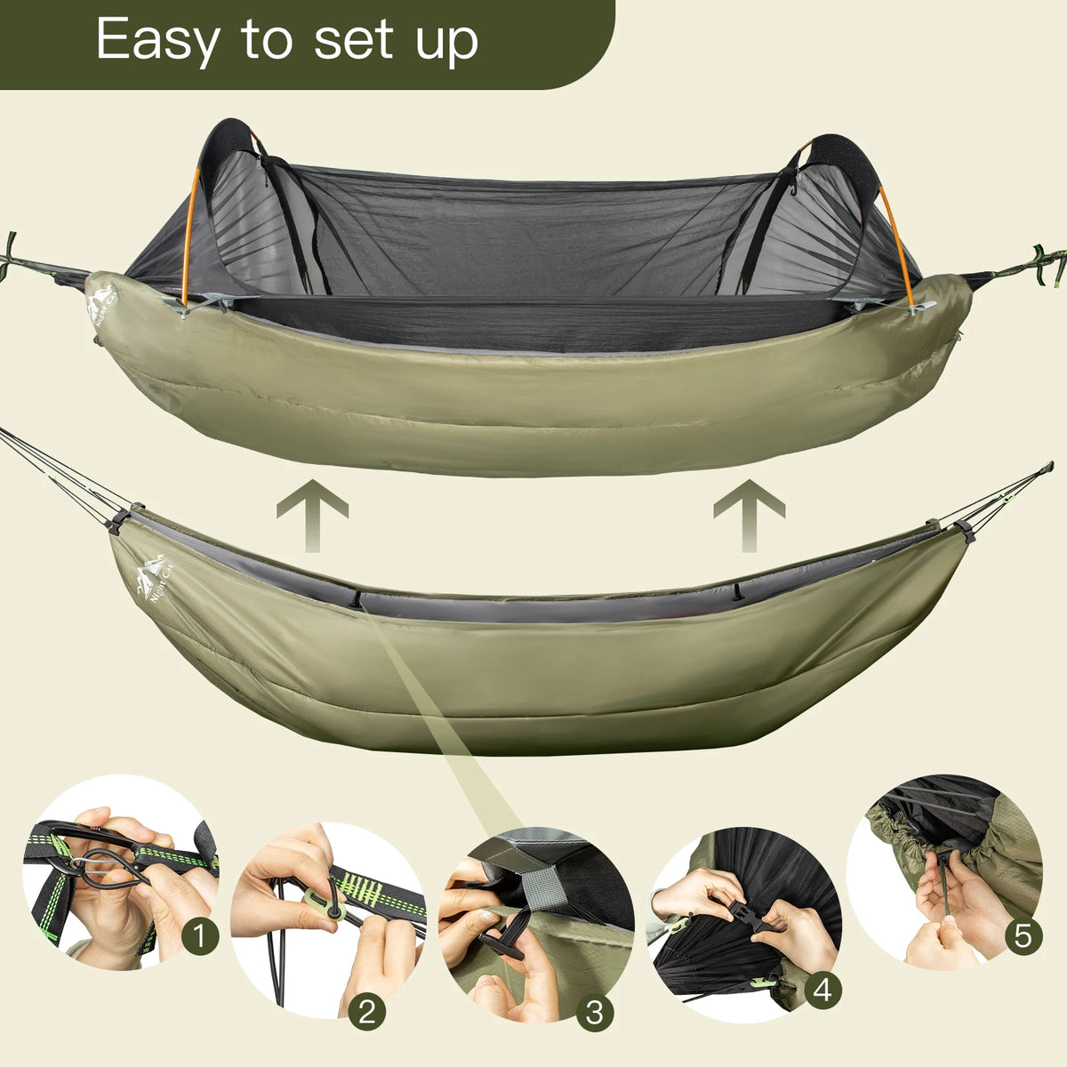 Single Hammock Underquilt Sleeping Bag Insulated Lightweight Camping Gear