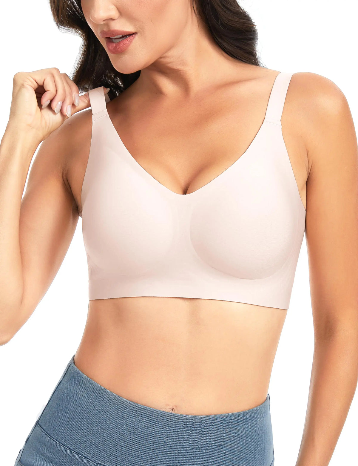 THE GYM PEOPLE Women’s Wireless Seamless Bras Full Coverage Comfortable Bralette Invisible Everyday Tshirt Bra Padded
