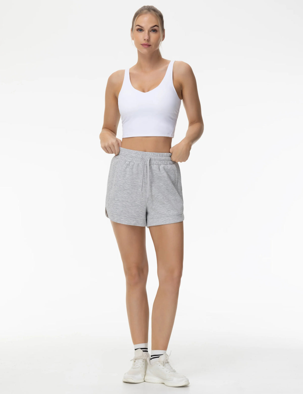 THE GYM PEOPLE Women's Drawstring Sweat Shorts Soft Comfy Dolphin Workout Running Lounge Shorts with Pockets