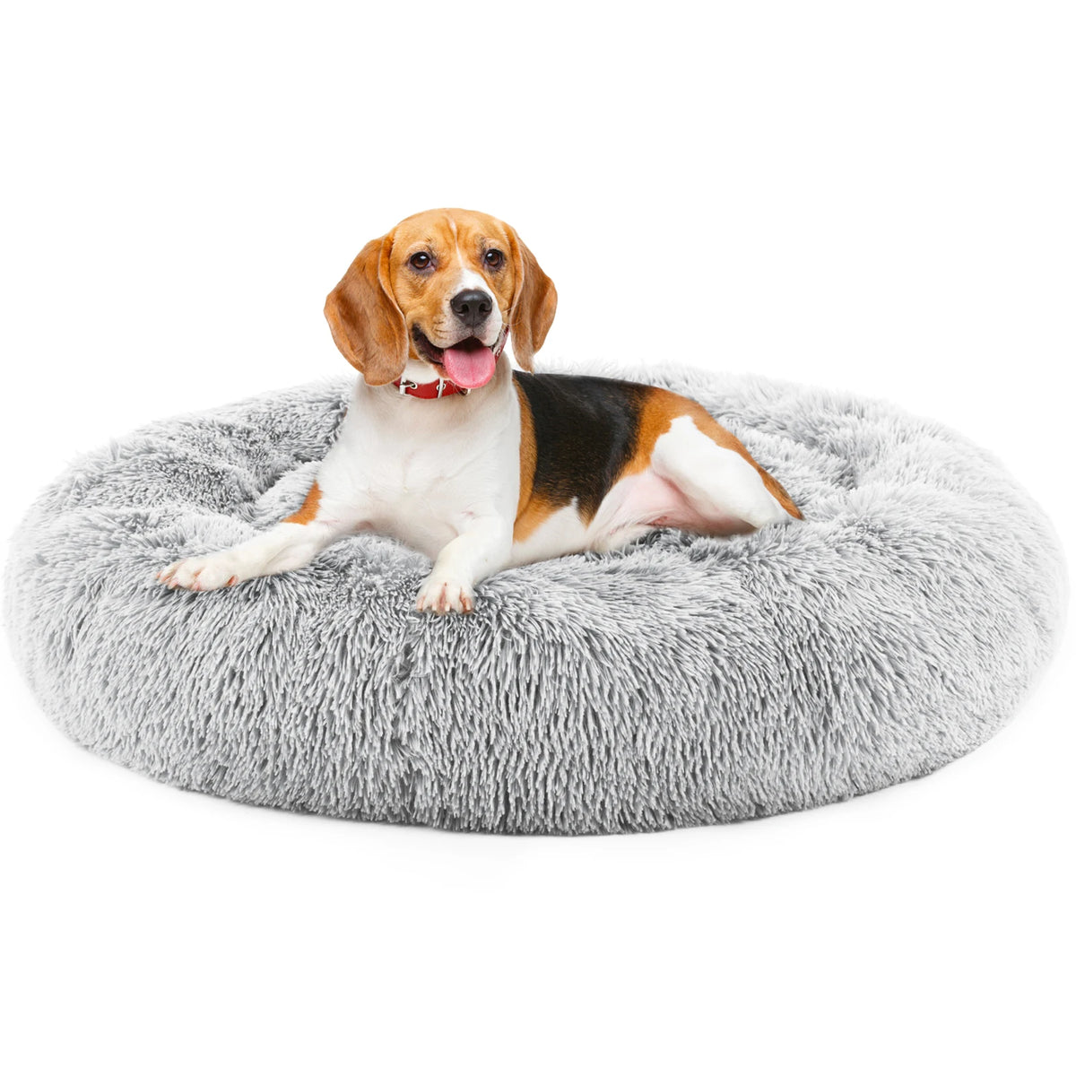 JHK Plush Round Calming Dog Bed With Anti Slip Surface