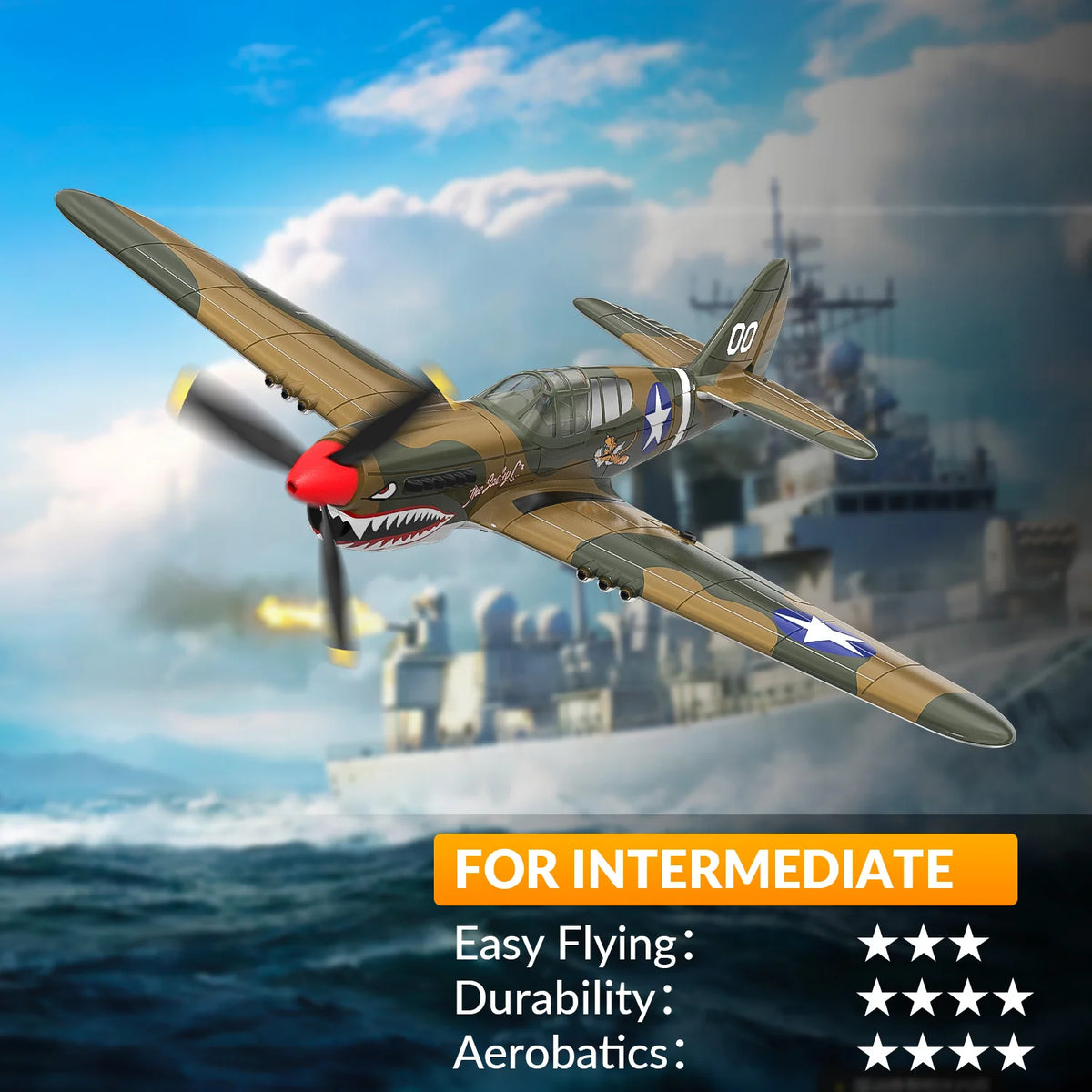 EXHOBBY Volantex RC P40 Warhawk Fighter Airplane With Gyro