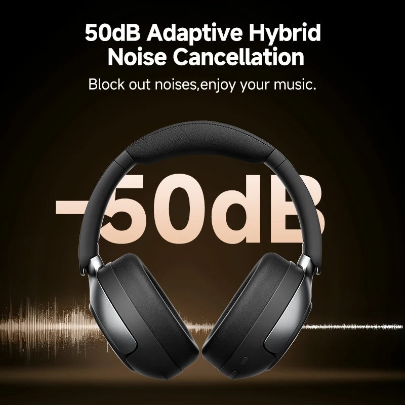 QCY H3 PRO Adaptive ANC Wireless Headphones Over Ear Headset 50dB with LDAC Hi-Res Wireless Audio Bluetooth 5.4 Dual Connection