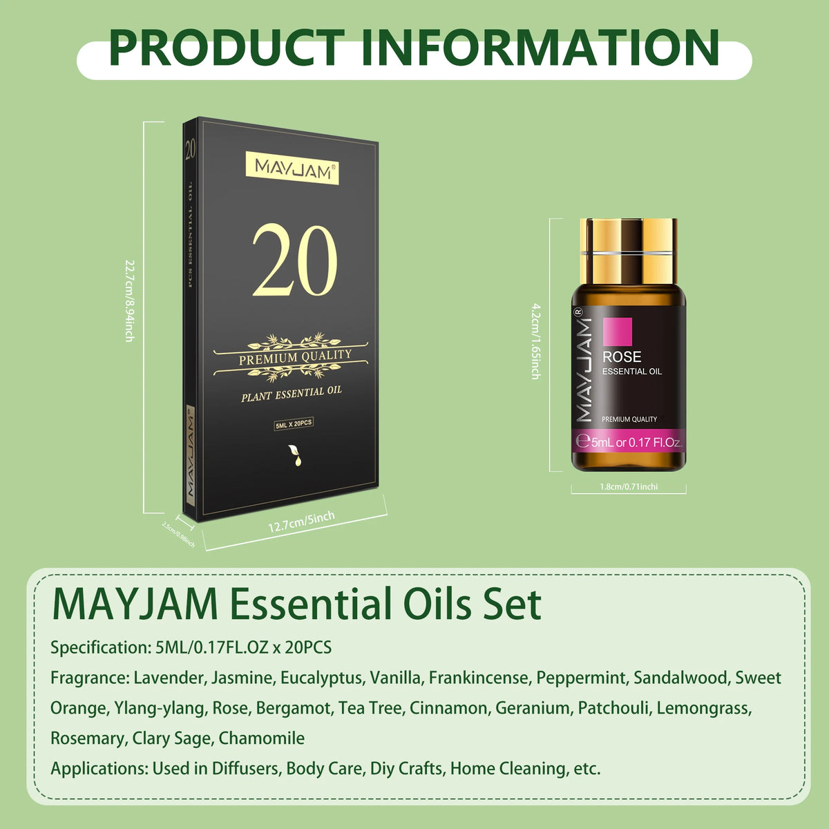 MAYJAM Essential Oils for Car Air Freshener and Home Fragrance