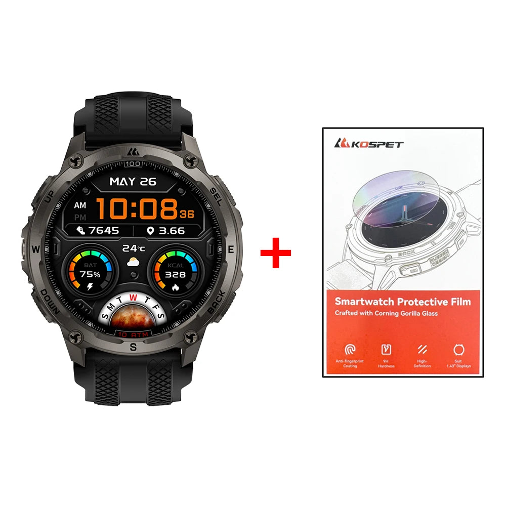KOSPET Tank T4 Rugged Smartwatch With GPS And Heart Rate