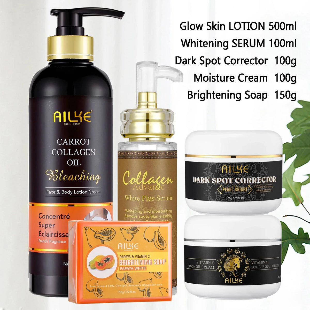 AILKE Collagen 5in1 Skincare Set For Face And Body