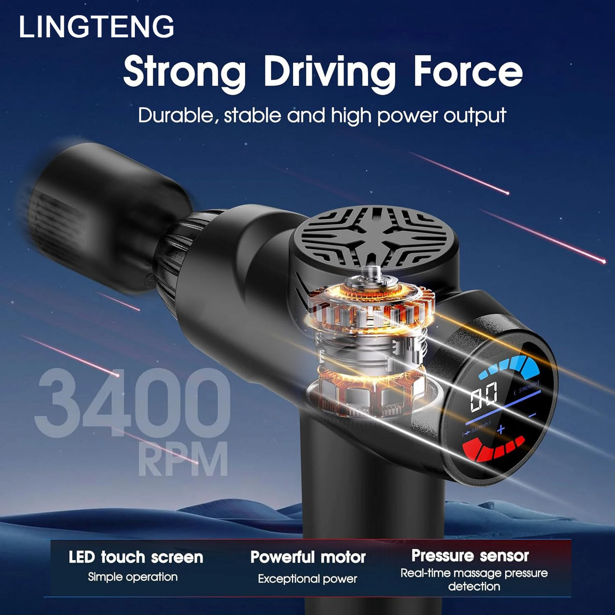 Lingteng Hot Cold Deep Tissue Percussion Massage Gun