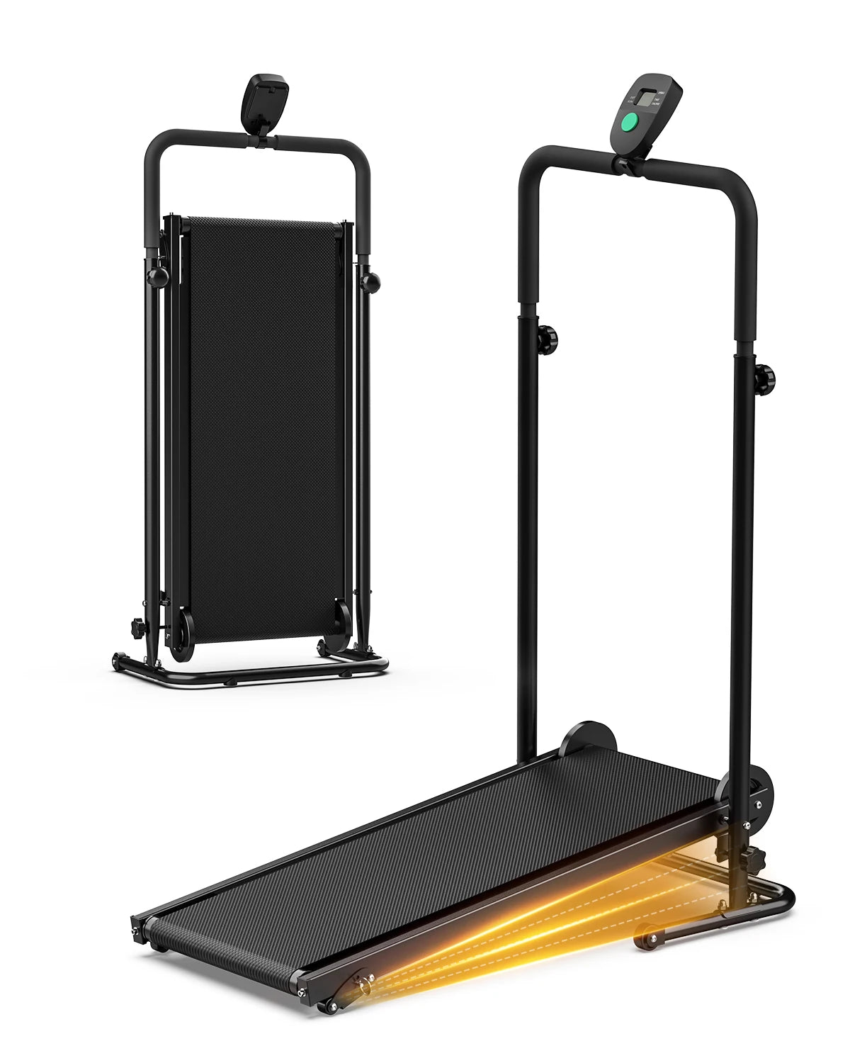 AKLUER Folding Mechanical Treadmill With Dual Flywheel And Fixed Incline