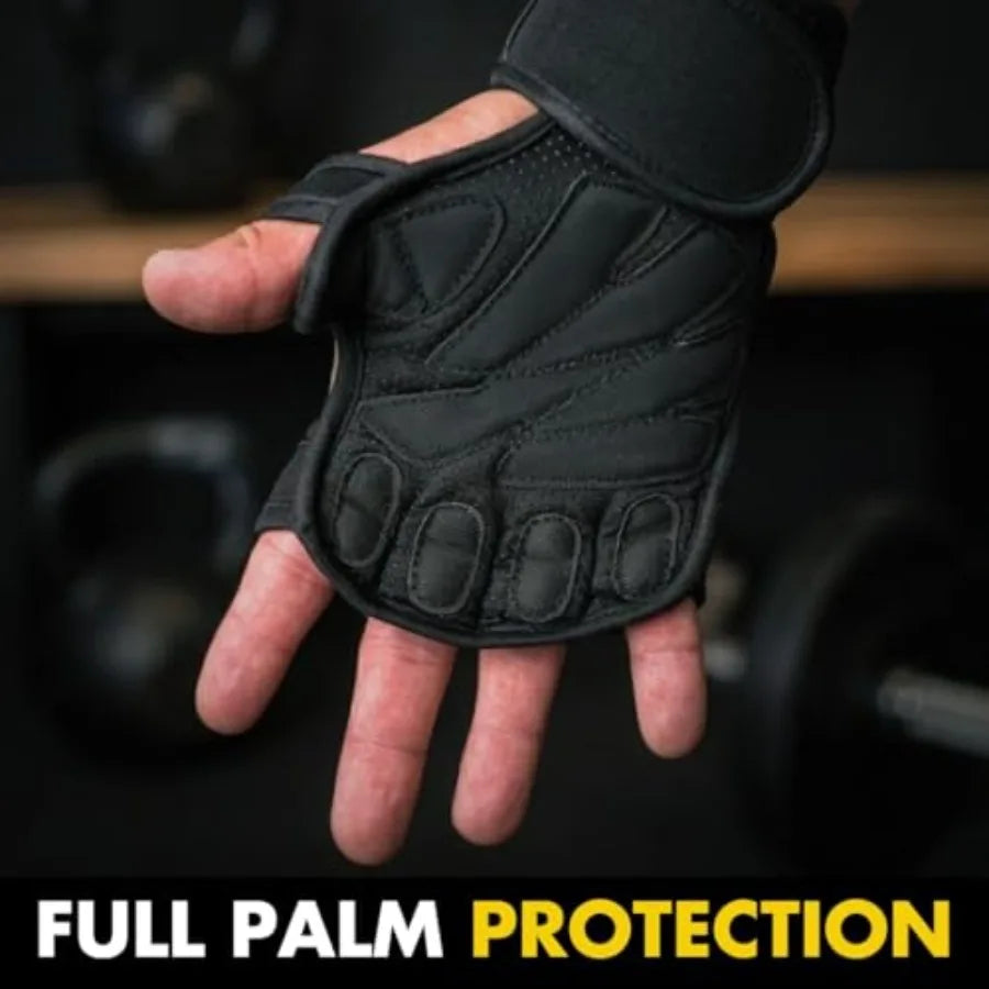 Ventilated Weight Lifting Gloves With Built-in Wrist Wraps For Gym