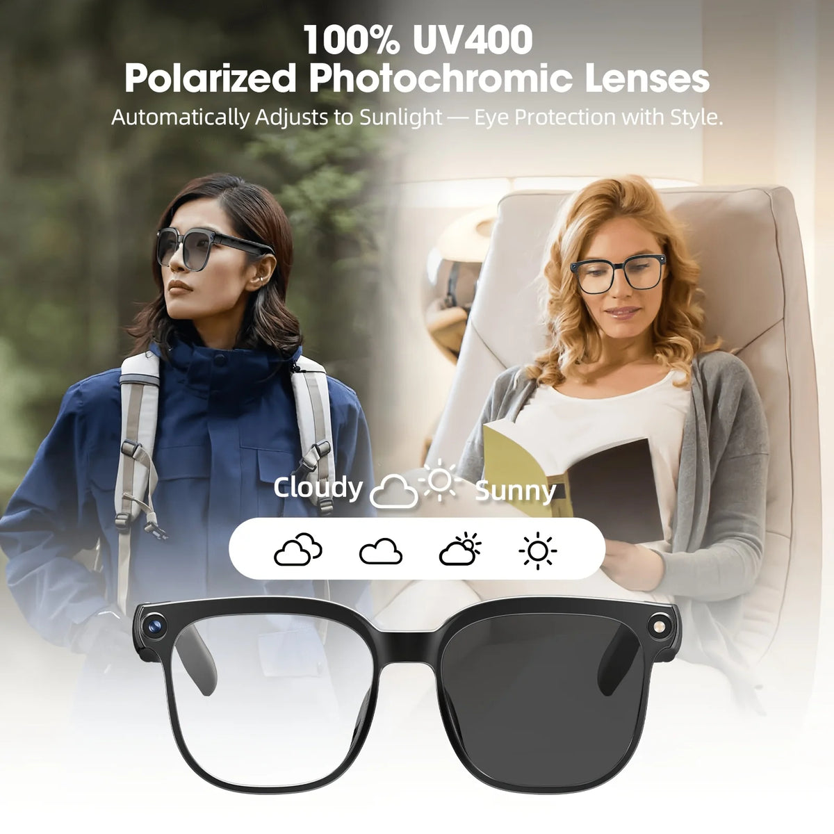 Smart Camera Glasses With HD Video Translation And Voice Assistant