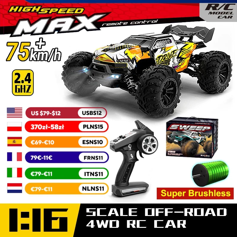 WLtoys 16101 Pro High Speed 4WD Remote Control Monster Truck