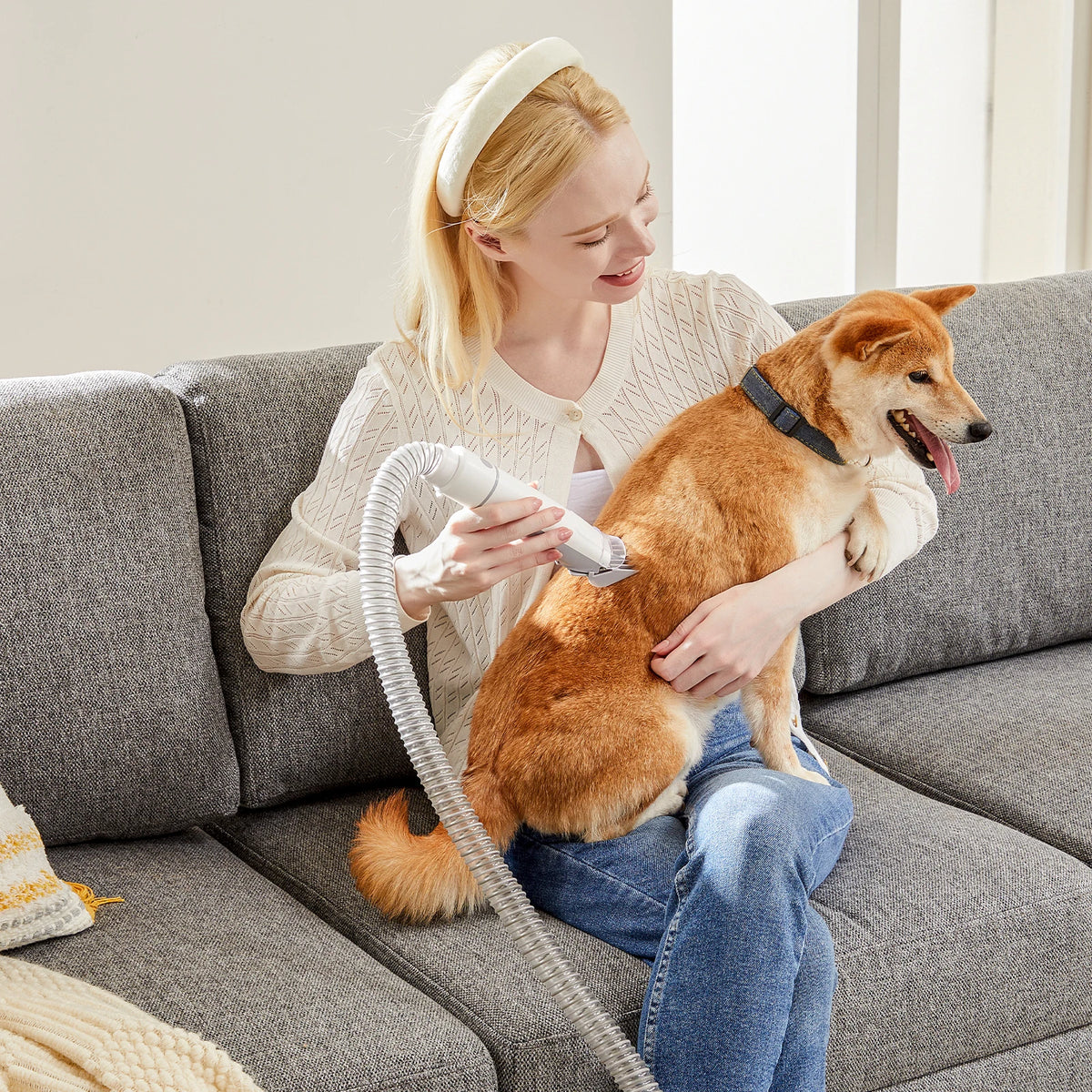 JHK Pet Grooming Vacuum Kit With Clippers And Grooming Attachments