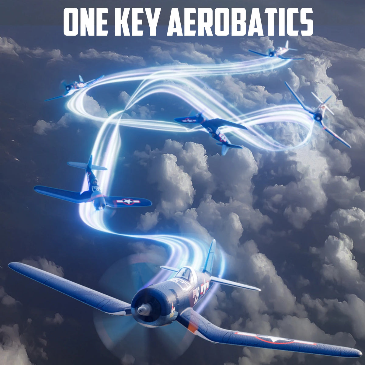 Volantexrc F4U Corsair Brushless RC Plane With One Key Aerobatics