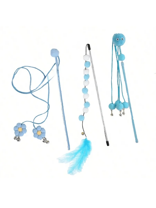 Fairy Fleece Cat Teaser Wand Interactive Durable Toy For Pets