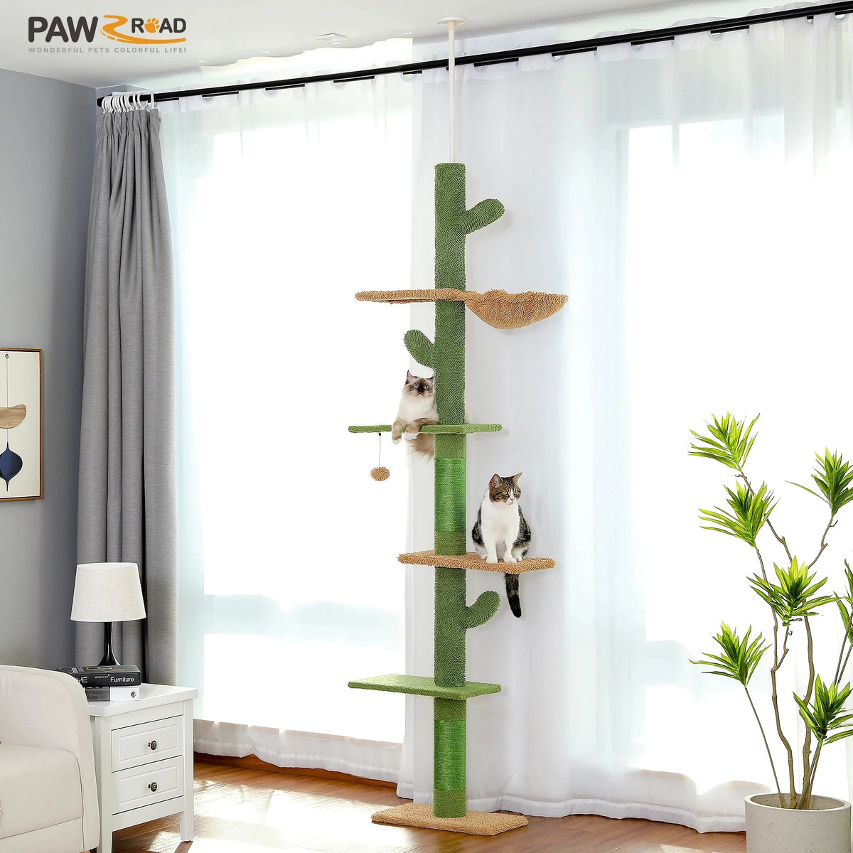 PAWZ Road Five Tier Floor To Ceiling Cat Climbing Tower