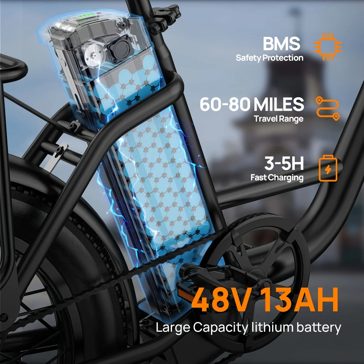 URLIFE E20 Electric Bike With Removable Battery And Fat Tires
