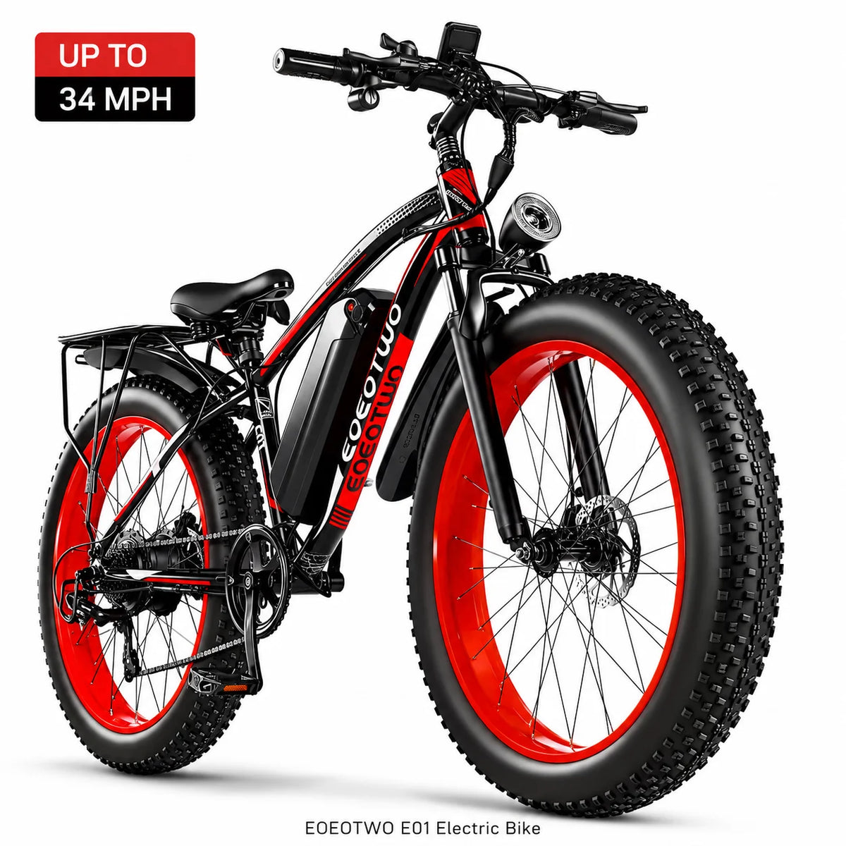 Eoeotwo 1000W Electric Bike 48V 15Ah Battery 34Mph 60Mi Range