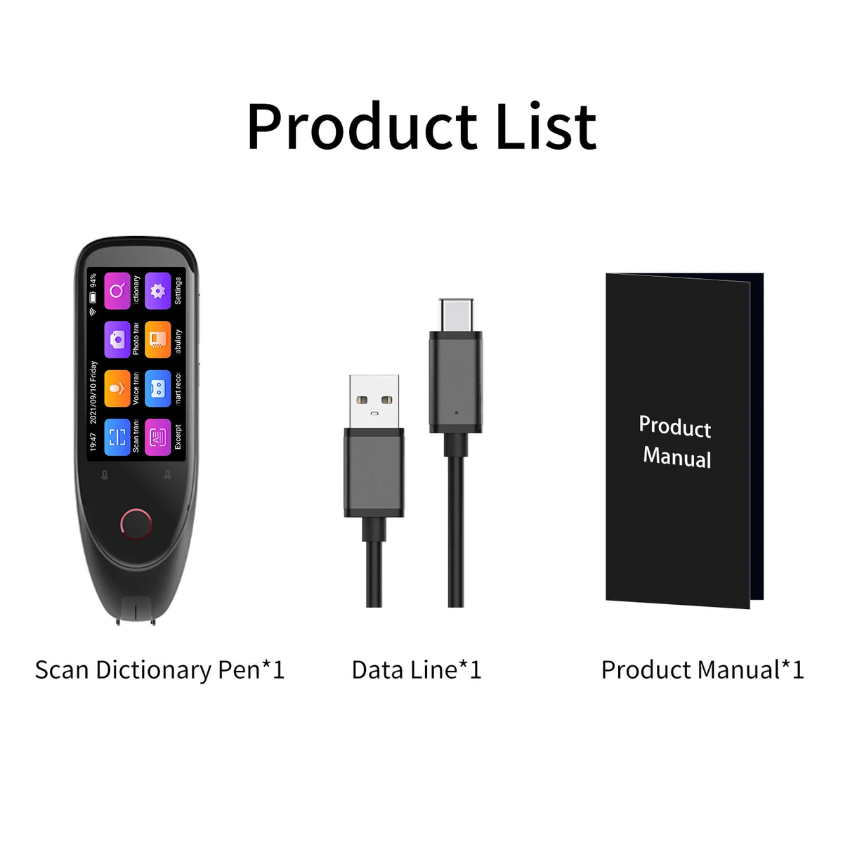 Bisofice S50 Multilingual Translation Dictionary Pen Scanner With Recording