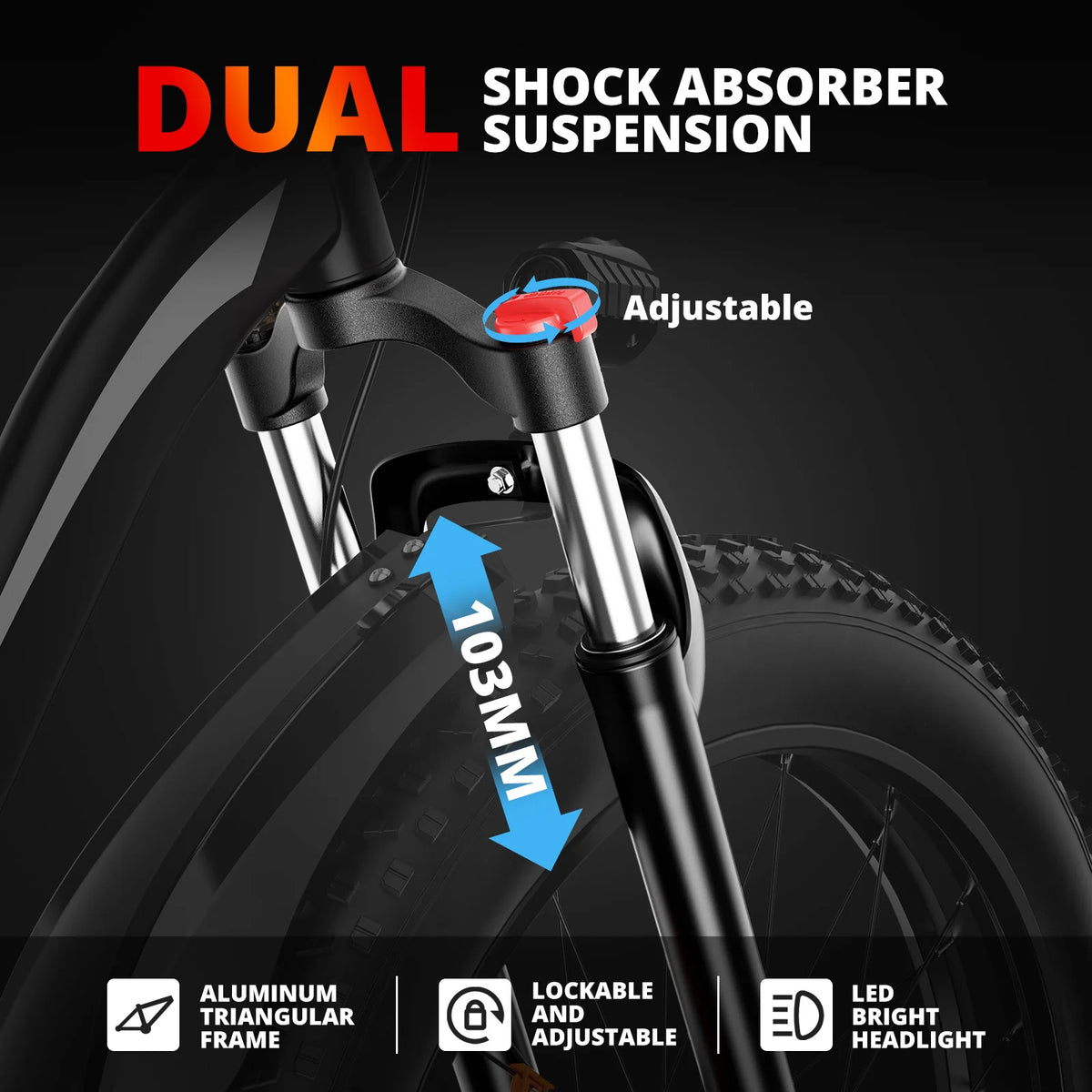 AMYET Electric Fat Tire Mountain Bike With Powerful 1500W Motor