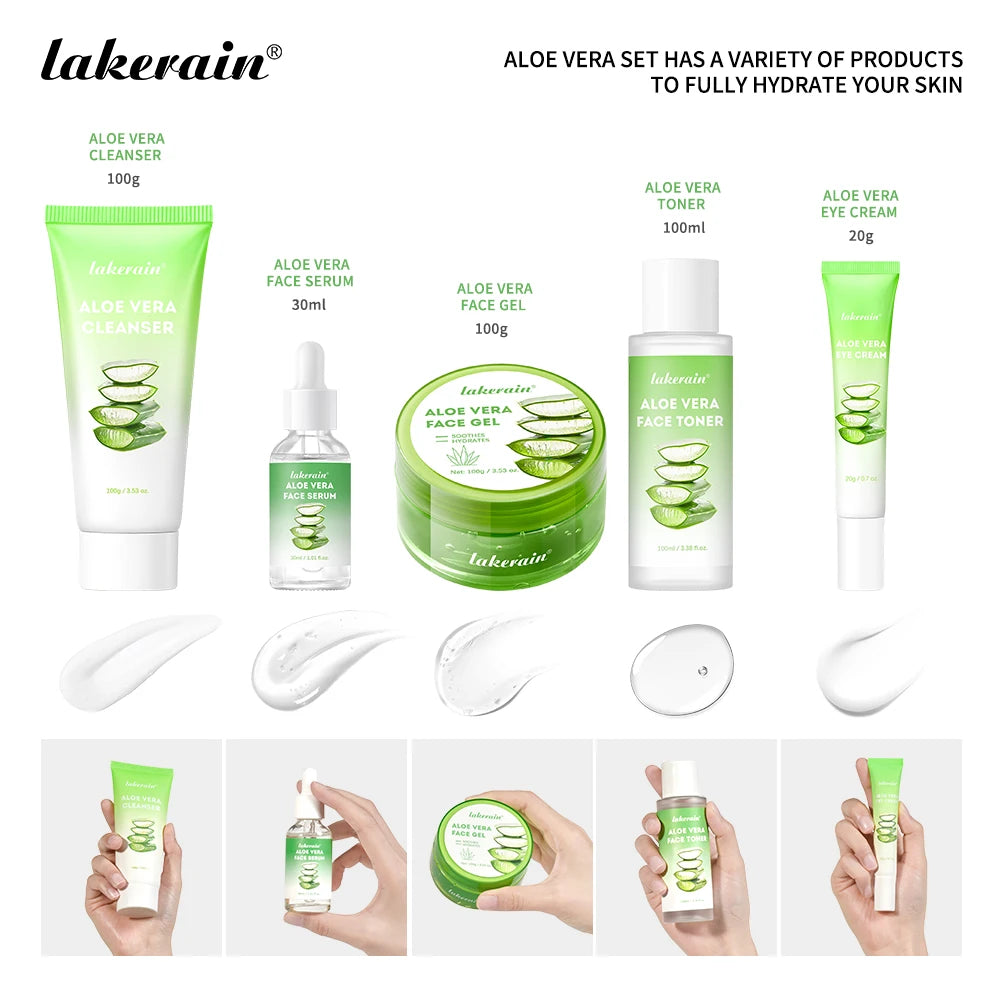 Lakerain Aloe Vera Skincare Set For Deep Moisturizing Facial Care