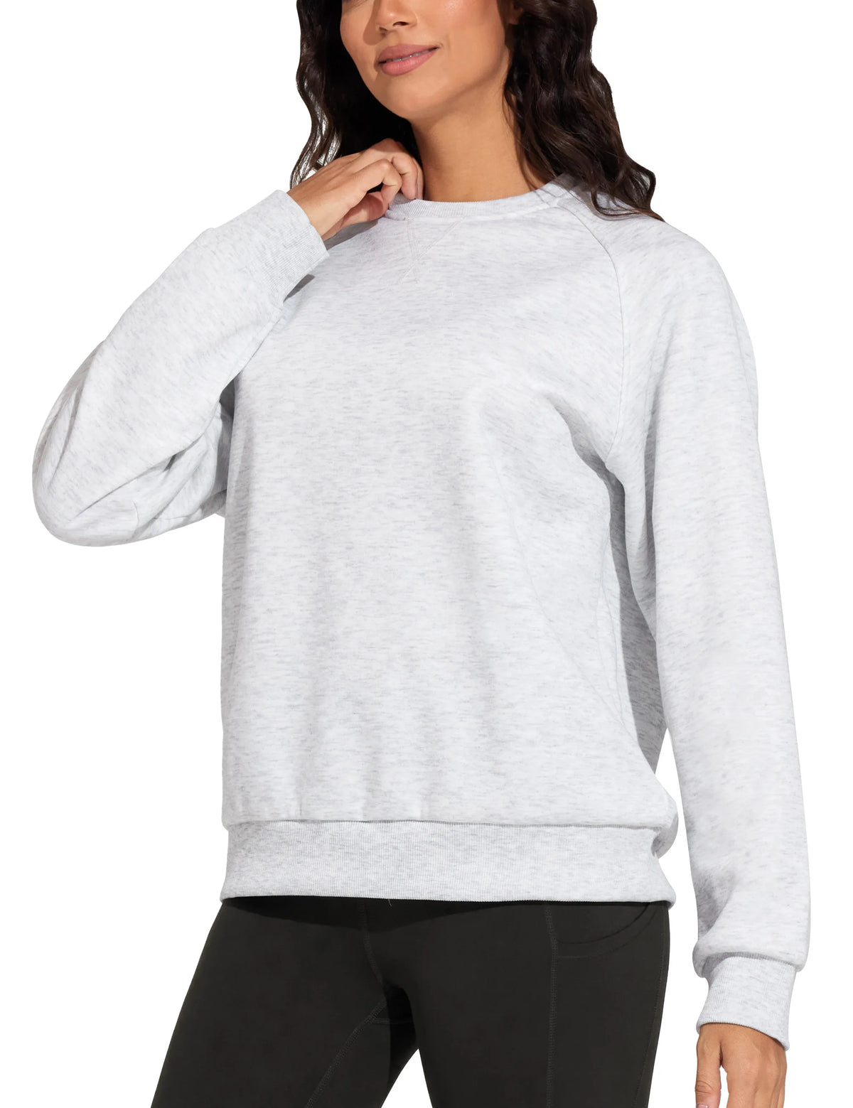 THE GYM PEOPLE Women's Long Sleeves Fleece Sweatshirts Loose Fit Crewneck Workout Casual Pullover Tops