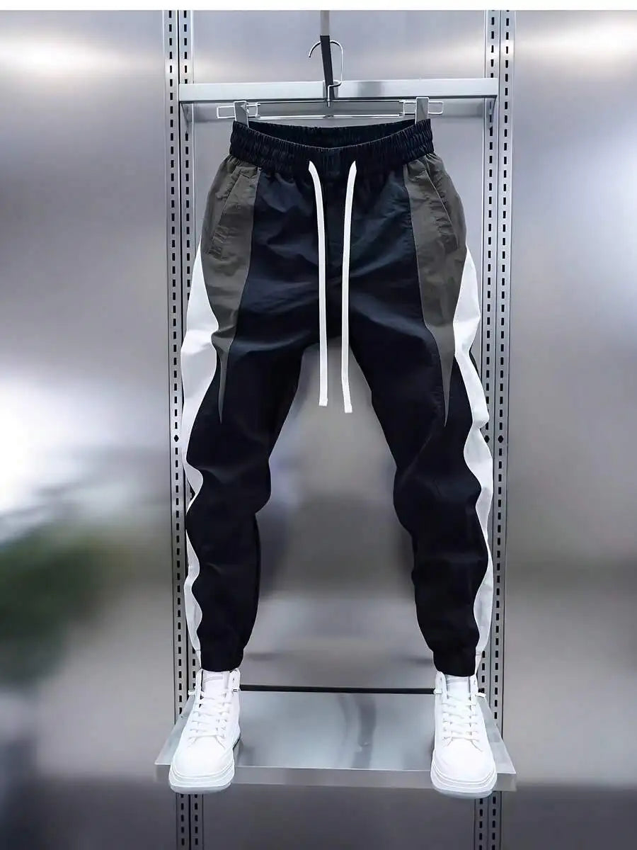 Men Slim Fit Casual Jersey Sports Pants With Drawstring