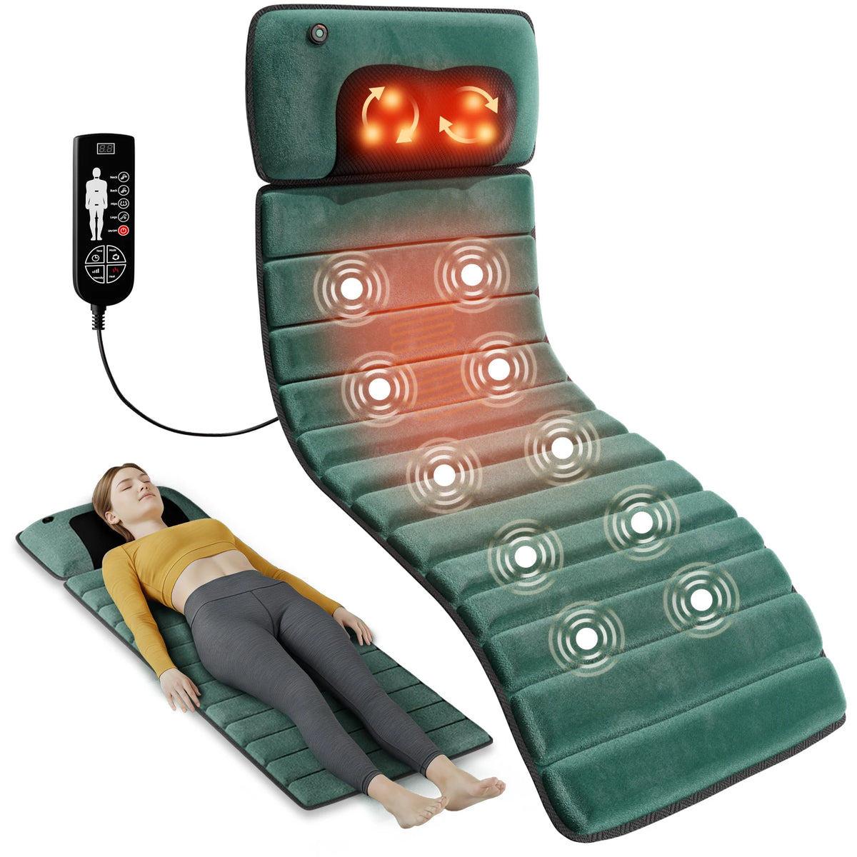 HOMEMASSA Full Body Vibration Massage Mat Back Neck Relief