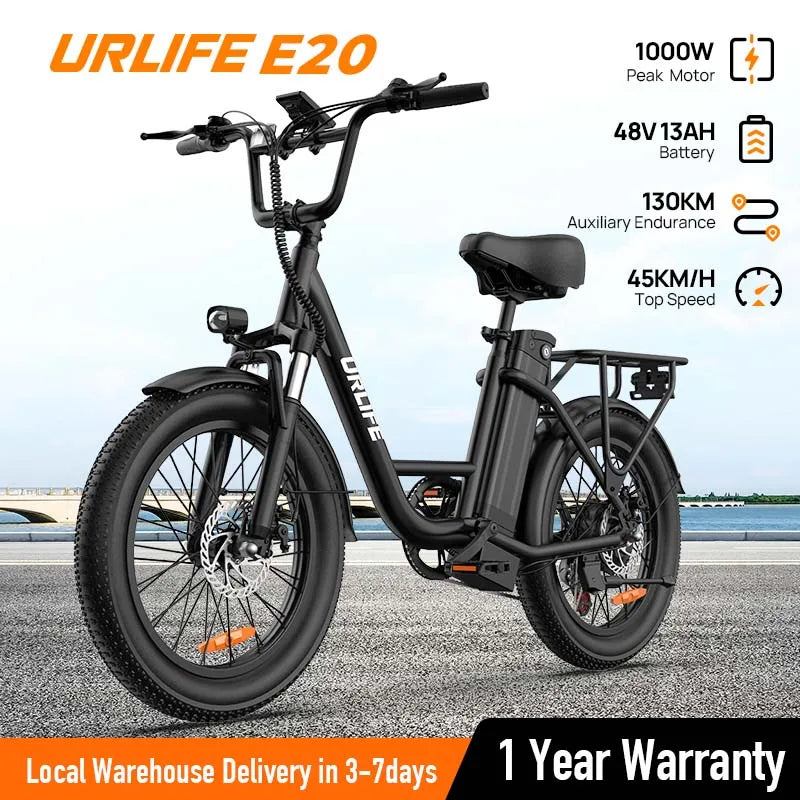 URLIFE E20 Electric Bike With Removable Battery And Fat Tires
