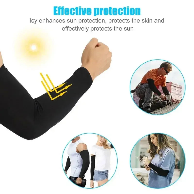 Ice Silk Cooling Arm Covers For Outdoor Sun Protection