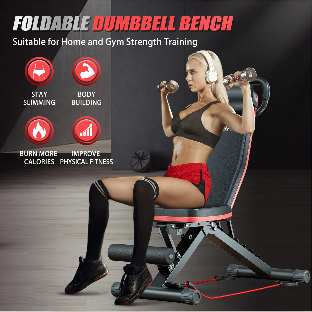 Adjustable Foldable Weight Bench For Full Body Strength Training