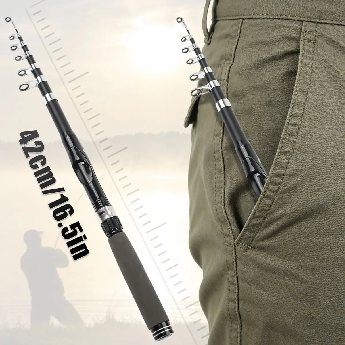 Portable Telescopic Fishing Rod And Reel Combo Kit With Tackle